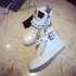 Giuseppe Zanotti White Chain Leather Hi-Top Trainers sneakers